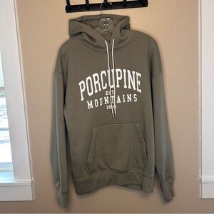 Porcupine Mountain Oversized Tan Hoodie Size Small